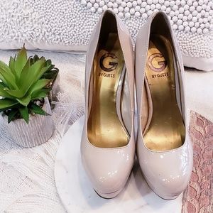 Guess 3" Nude Platform Polish Pumps